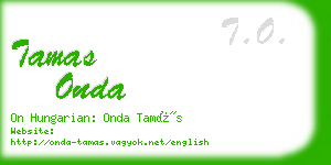 tamas onda business card